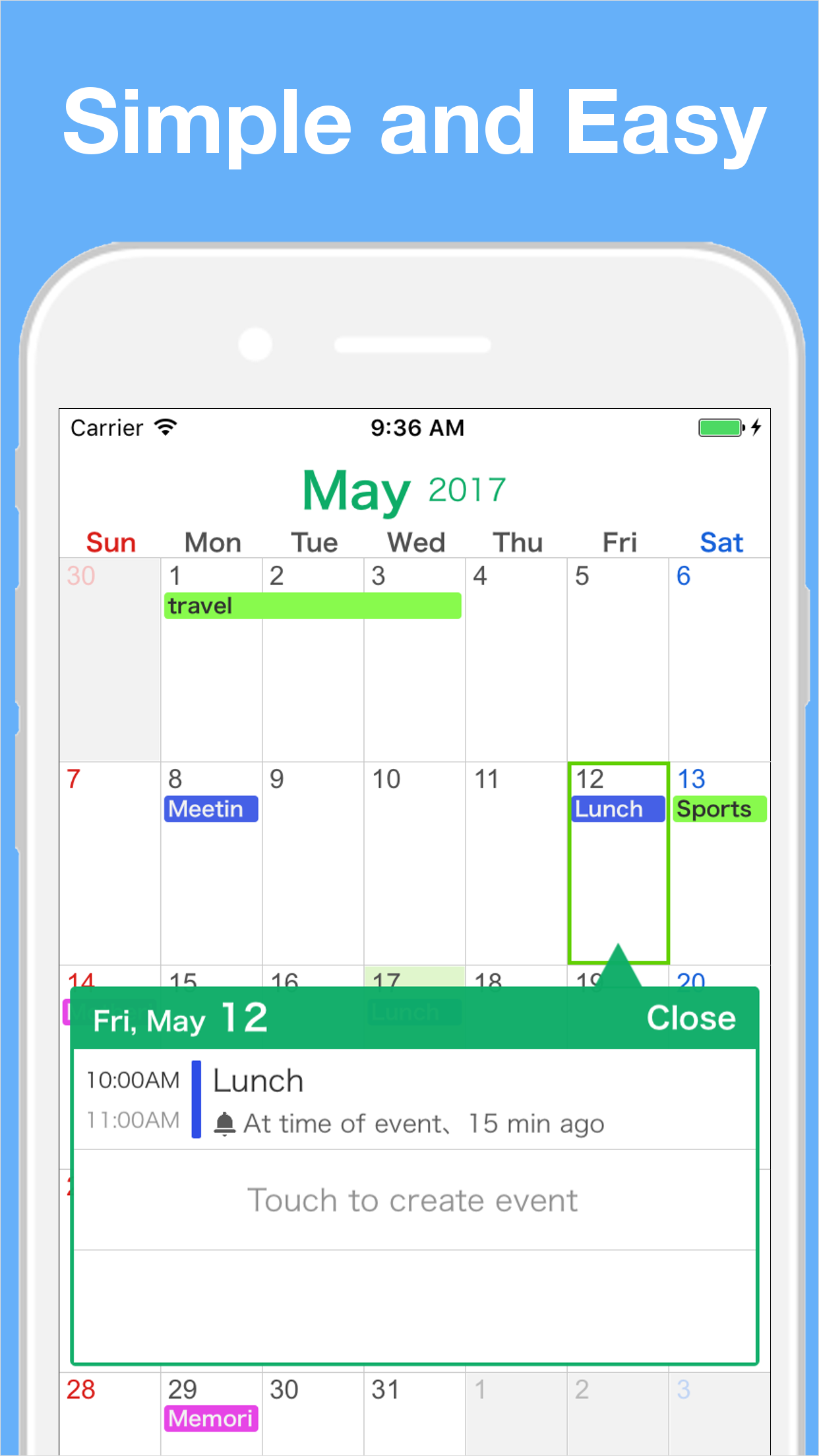 Calendar application for iphone